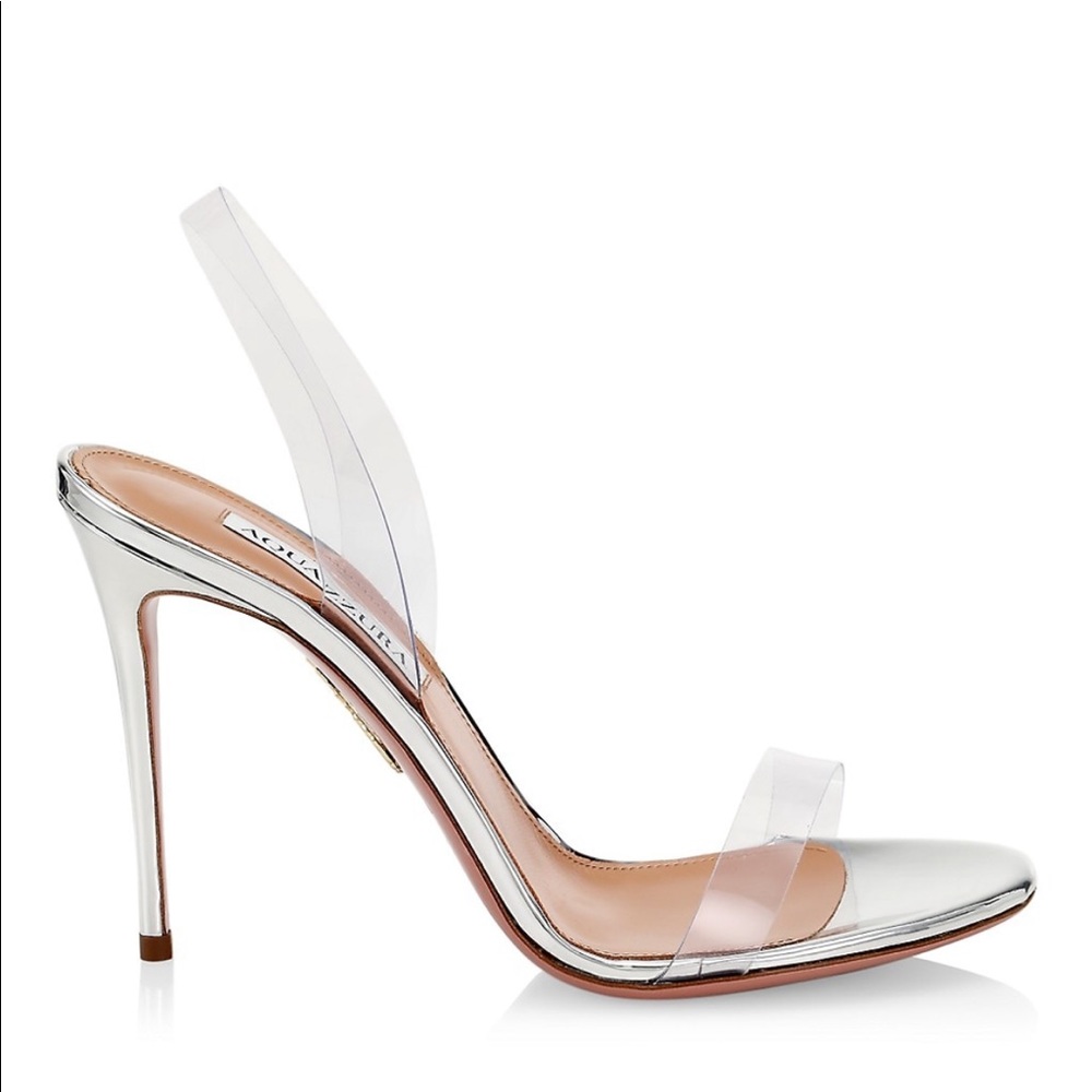 Brand New! Never Worn Aquazurra So Nude Plexi Sandal size 40